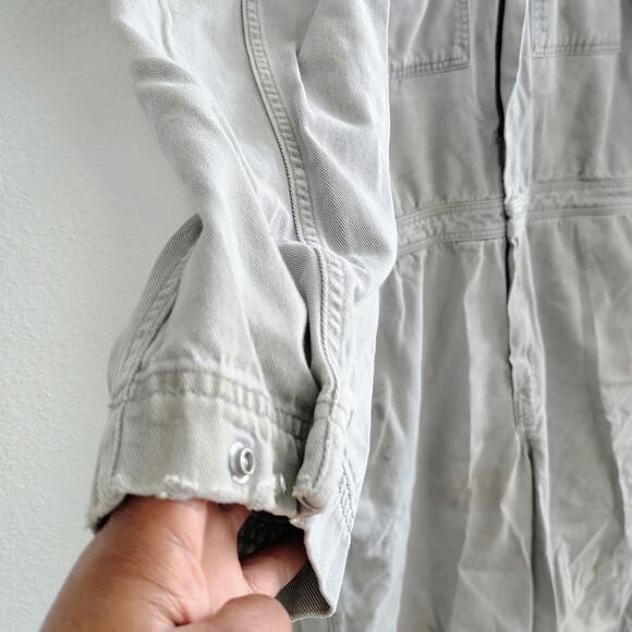 Carhartt FR Men 48 Tall Gray Coveralls Jumpsuit Thrashed Hole Stains Pocket Work - Picture 5 of 10